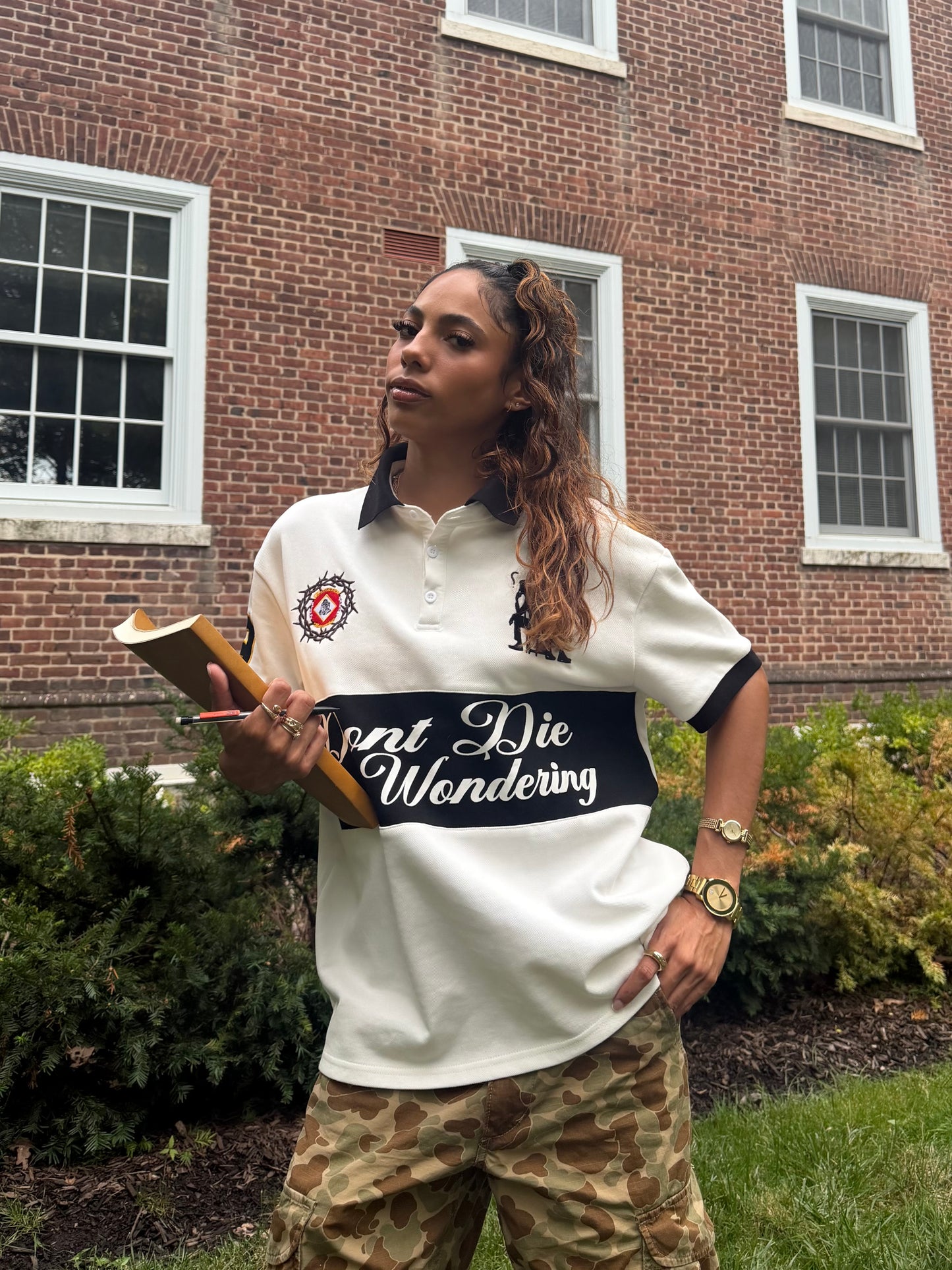 “Don’t Die Wondering” White Polo