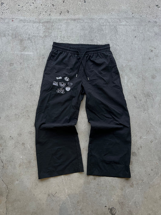 Black Nylon Trackpants